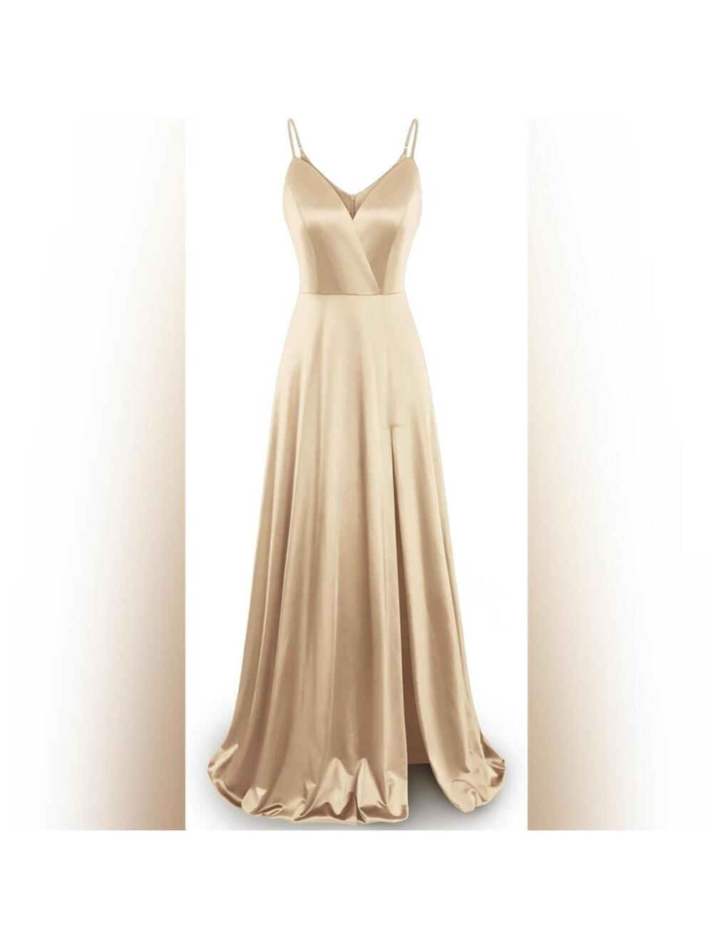 NWT MUXXN Spaghetti Strap V Neck Split Evening Elegant Maxi Dress, XL